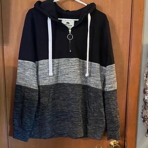 Reflex Black and Gray Colorblock Hoodie